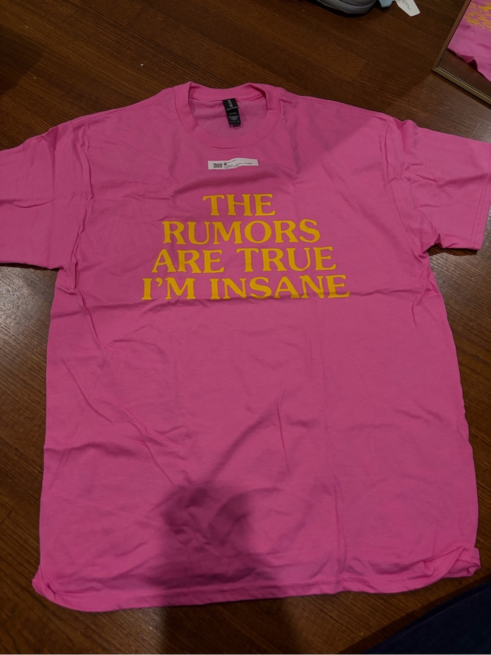Pink Graphic Tee with Yellow Slogan